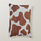 牛の茶色と白色のシルエット アクセントクッション (裏面(縦))