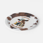 牛の茶色と白 ペーパープレート (アングル)