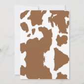 牛の茶色のプリントの誕生日を聞いたことがある 招待状 (裏面)