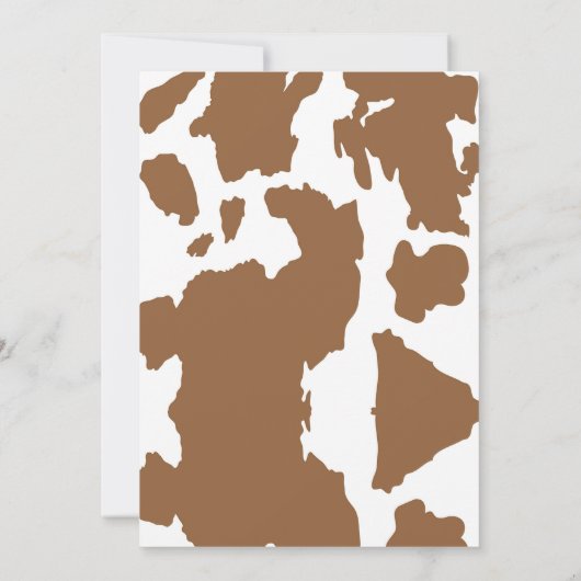 牛の茶色のプリントの誕生日を聞いたことがある 招待状 (裏面)