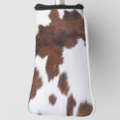 牛の茶色の白 ゴルフヘッドカバー (回転90)