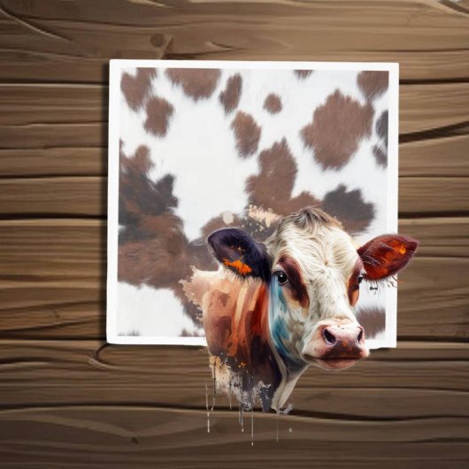 牛の茶色の白 スタンダードランチョンナプキン