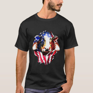 牛の血が私の中に アメリカ国旗 Tシャツ