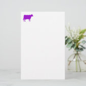牛の記号 – 白の紫 便箋 (スタンド正面)