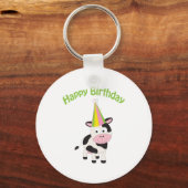 牛の誕生日おめでとう キーホルダー (正面)