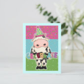 牛の誕生日カードと郵便料金 ポストカード (スタンド正面)