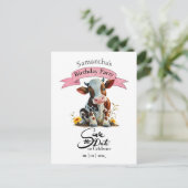 牛の誕生日ガール ポストカード (スタンド正面)