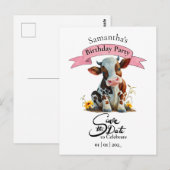 牛の誕生日ガール ポストカード (正面/裏面)