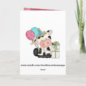 牛の誕生日グリーティングカード カード (裏面)