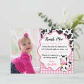 牛の誕生日サンキューカード|ファームパーティー 招待状 (スタンド正面)