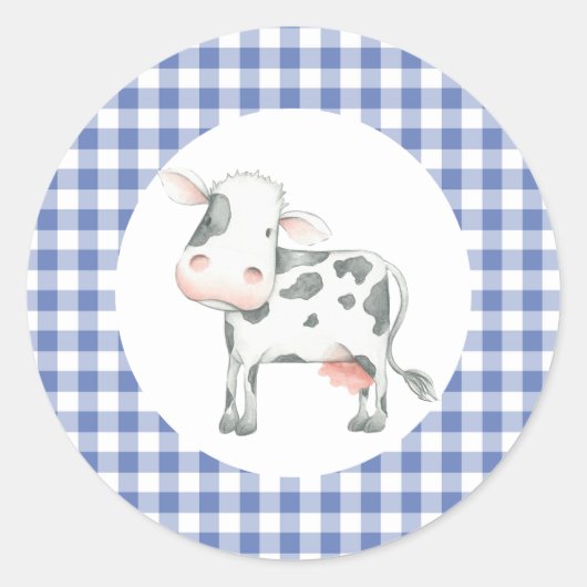 牛の誕生日シール ラウンドシール (正面)