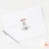 牛の誕生日パーティーのステッカーラベル ラウンドシール (封筒)