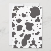 牛の誕生日パーティーアニマルプリントパターンピンクブラウン 招待状 (裏面)