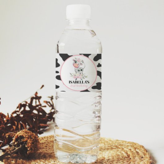 牛の誕生日パーティーウォーターボトルラベル ペットボトルラベル