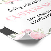 牛の誕生日パーティーテーブルの看板 ポスター (角)