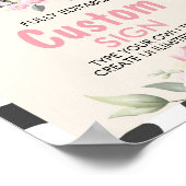 牛の誕生日パーティーテーブルの看板 ポスター (角)