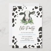 牛の誕生日パーティーボーイランチファームバースデーパーティー 招待状 (正面)