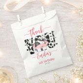 牛の誕生日パーティー牛のパタ感謝していンピンク フェイバーバッグ (クリップ留めされた状態)