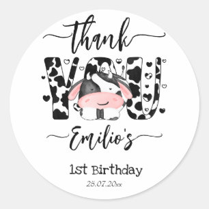 牛の誕生日パーティー牛のパタ感謝していーンあなた ラウンドシール