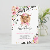 牛の誕生日パーティー ピンクの花畑 ファーム ランチ 誕生日 招待状 (スタンド正面)