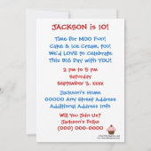 牛の誕生日パーティー 招待状 (裏面)