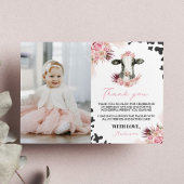 牛の誕生日写真ありがとうカード サンキューカード