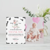 牛の誕生日写真サンキューカード サンキューカード (スタンド正面)