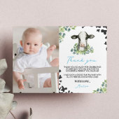 牛の誕生日写真サンキューカード サンキューカード