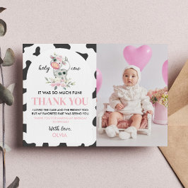 牛の誕生日写真感謝カード サンキューカード