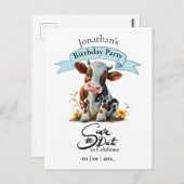 牛の誕生日少年ポストカード ポストカード (正面/裏面)