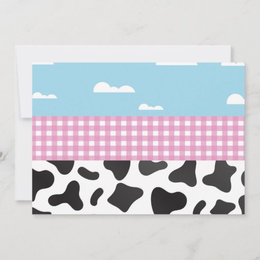 牛の誕生日招待状2番目の聖い牛のパーティー写真 招待状 (裏面)