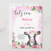 牛の誕生日招待状 招待状 (正面)