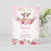 牛の誕生日招待状 招待状 (スタンド正面)