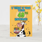 牛の誕生日 - 49 カード (黄色い花)