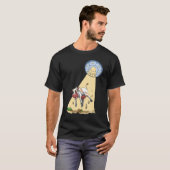 牛の誘拐 UFO エイリアン 牛がUFO宇宙船に誘拐される Tシャツ (正面フル)