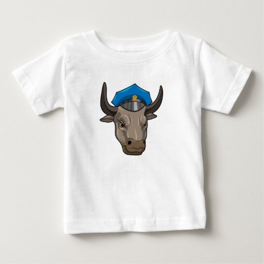 牛の警察官ポリス ベビーTシャツ (正面)
