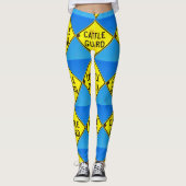牛の護衛標識黄ダイヤ·ブルー レギンス (正面)