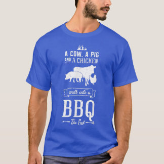牛の豚と鶏のバーベキューに入って歩く – B Tシャツ