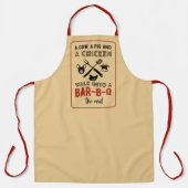 牛の豚の最後のバーベキューにチキンを歩く エプロン (正面)