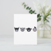 牛の豚の羊の肉 ポストカード (スタンド正面)