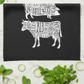 牛の豚の肉の切り取り肉小さなホルダー キッチンタオル (折り畳み)