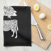 牛の豚の肉の切り取り肉小さなホルダー キッチンタオル (四つ折り)