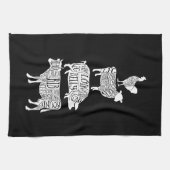 牛の豚の肉の切り取り肉小さなホルダー キッチンタオル (横)