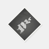 牛の豚の肉の切り取り肉小さなホルダー スタンダードカクテルナプキン (角)