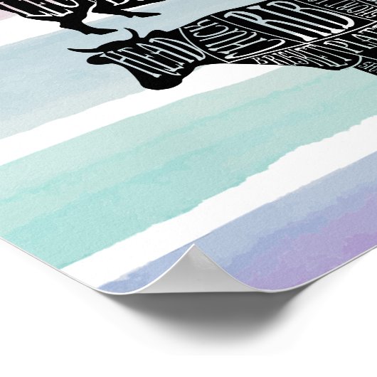 牛の豚の肉の切り取り肉小さなホルダー ポスター (角)