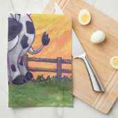 牛の贈り物&アクセサリー キッチンタオル (四つ折り)