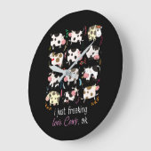 牛の贈り物|私は牛を愛するのを怖がるだけOK ラージ壁時計 (傾斜)