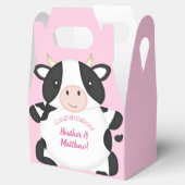 牛の赤ちゃんシャワーピンク フェイバーボックス (オープン)