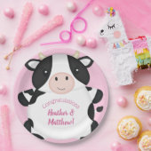 牛の赤ちゃんシャワーピンク ペーパープレート (パーティー)