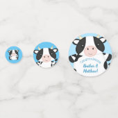 牛の赤ちゃんシャワーブルー コンフェッティ (正面)